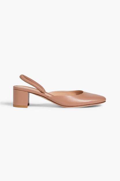 Gianvito Rossi Tivoli Leather Slingback Pumps Neutral Women's