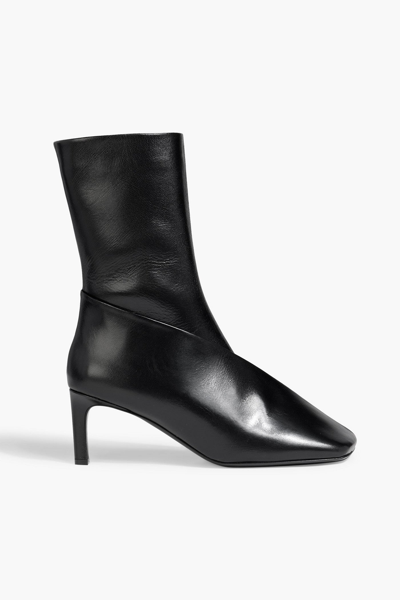 Jil Sander Leather Ankle Boots Black Women's