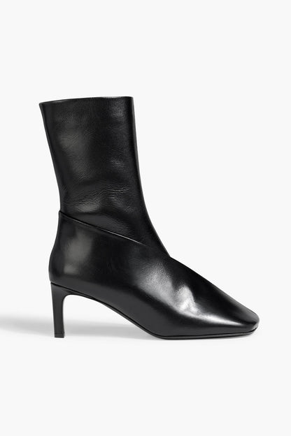 Jil Sander Leather Ankle Boots Black Women's