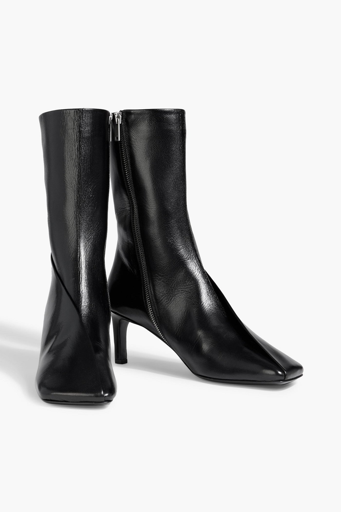 Jil Sander Leather Ankle Boots Black Women's