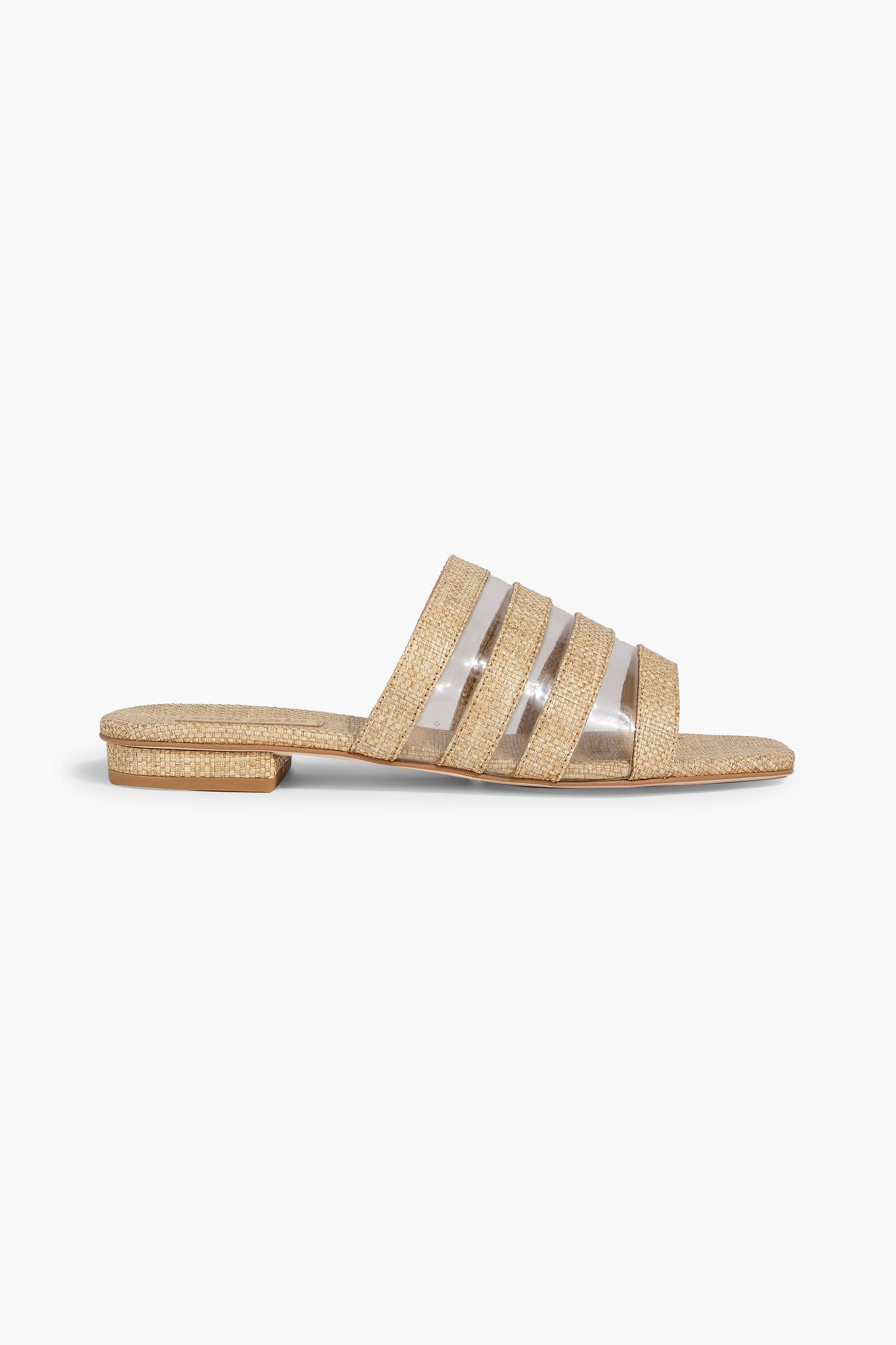 Cult Gaia Sarelle Raffia And Pvc Sandals Beige Women's