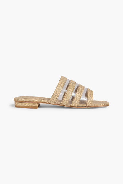 Cult Gaia Sarelle Raffia And Pvc Sandals Beige Women's