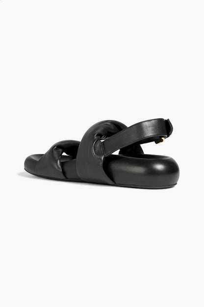 Marni Twisted Padded Leather Slingback Sandals Black Women's