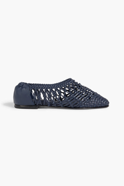 Simkhai Eden Woven Leather Ballet Flats Midnight Blue Women's