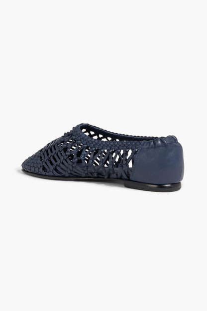 Simkhai Eden Woven Leather Ballet Flats Midnight Blue Women's