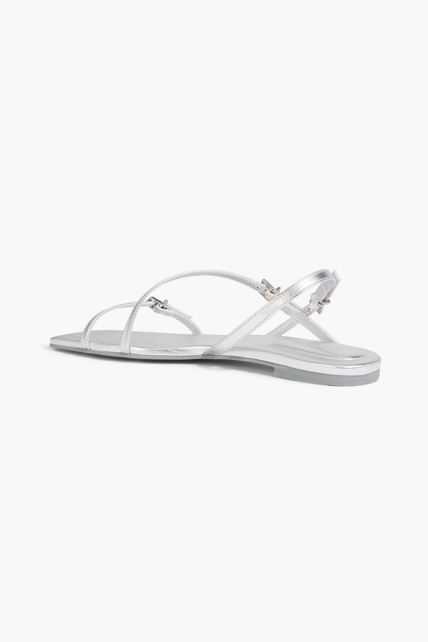 Simkhai Carey Metallic Leather Sandals Silver Women's