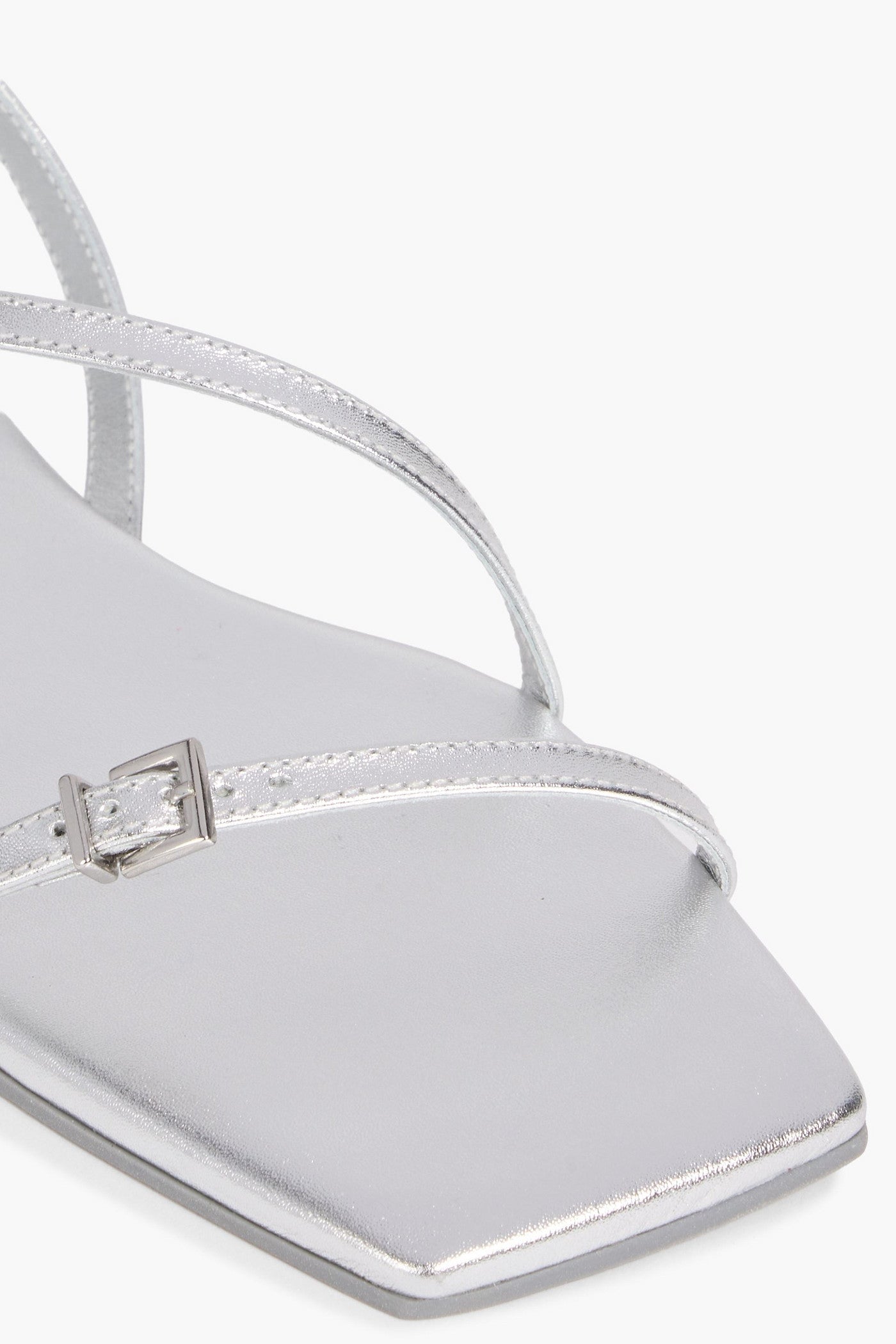 Simkhai Carey Metallic Leather Sandals Silver Women's