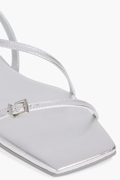 Simkhai Carey Metallic Leather Sandals Silver Women's