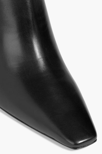 Ferragamo Saskia Leather Knee Boots Black Women's