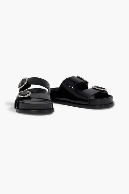 Jil Sander Buckled Leather Sandals Black Women's