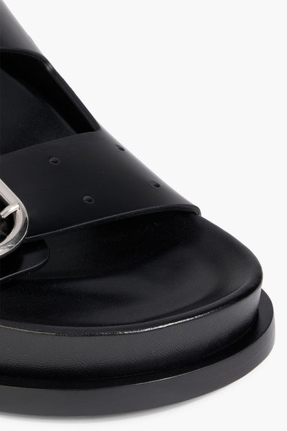 Jil Sander Buckled Leather Sandals Black Women's