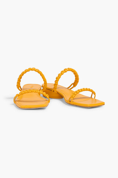 Cult Gaia Milo Woven Leather Mules Marigold Women's