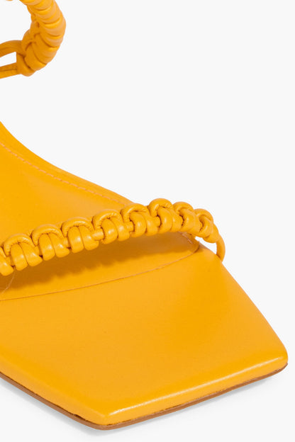 Cult Gaia Milo Woven Leather Mules Marigold Women's