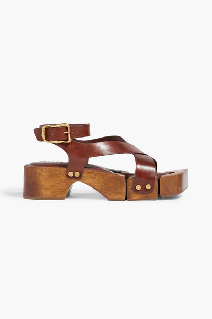 Cult Gaia Peppa Leather Sandals Brown Women's