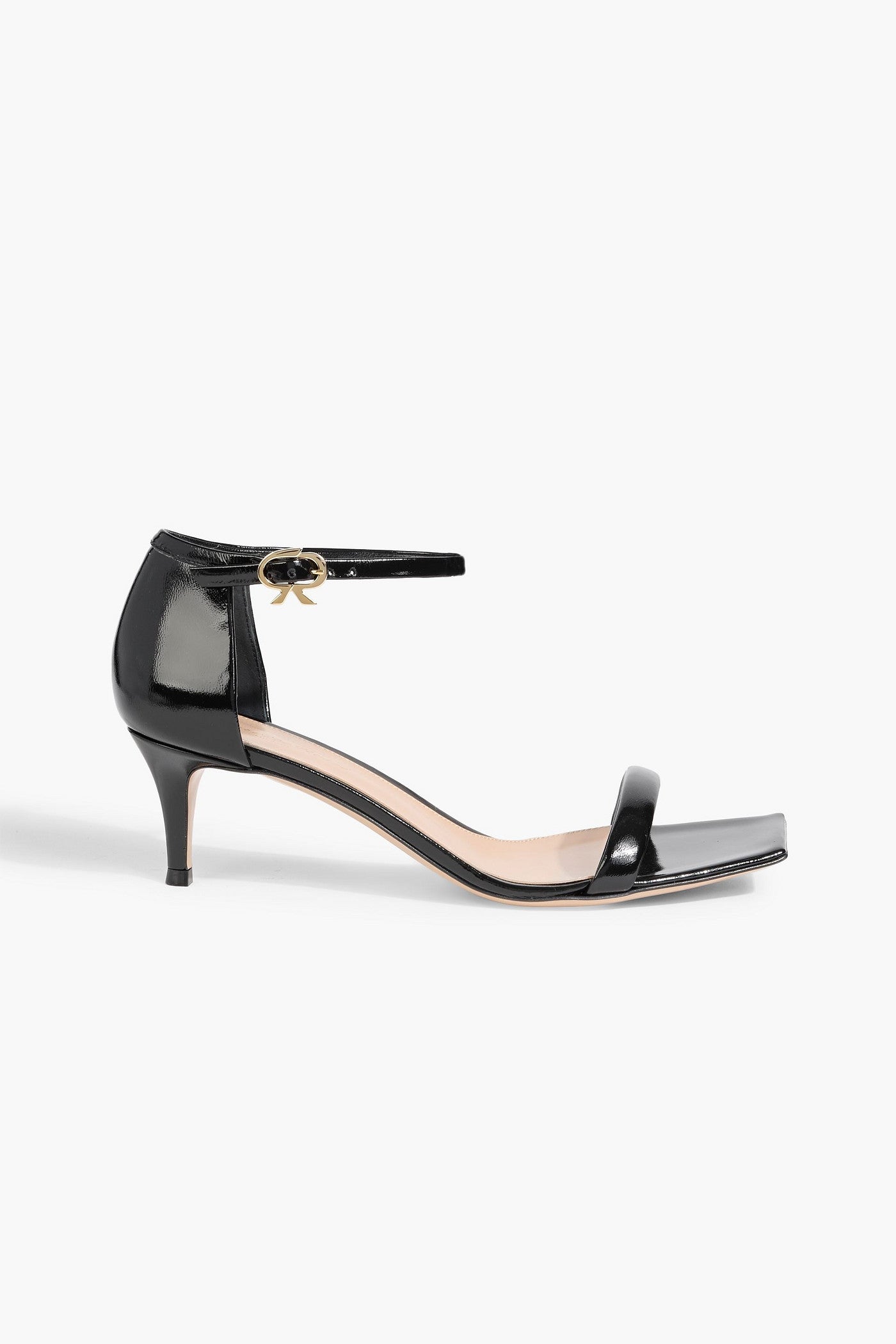 Gianvito Rossi Rhys 55 Glossed-Leather Sandals Black Women's