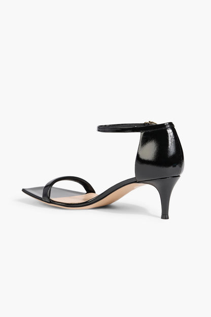 Gianvito Rossi Rhys 55 Glossed-Leather Sandals Black Women's