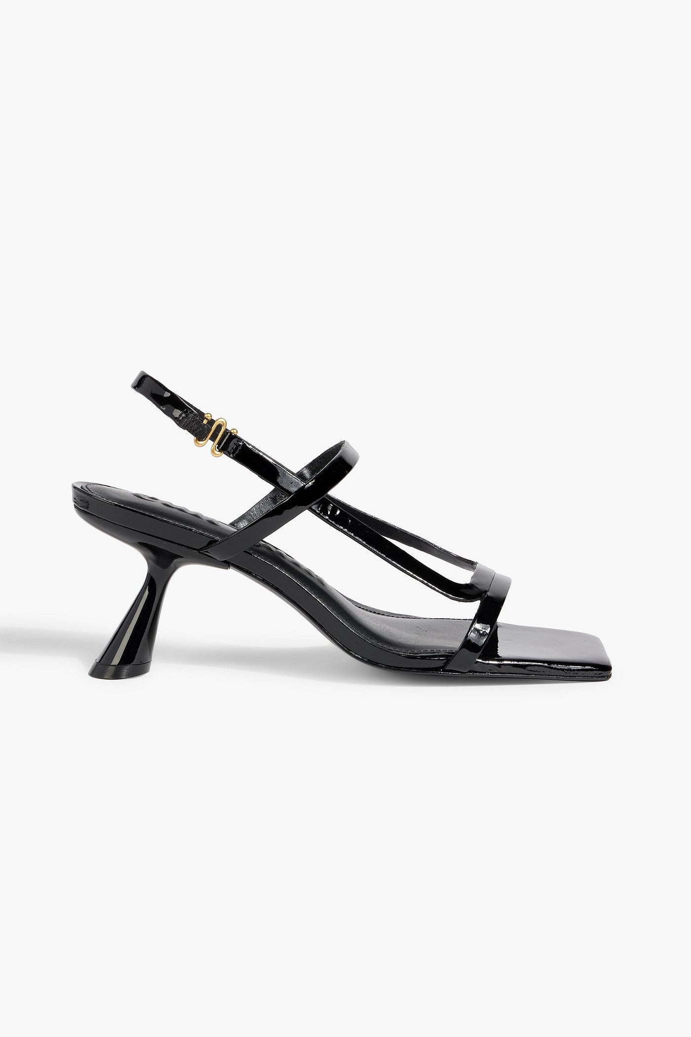Cult Gaia Reina Patent-Leather Slingback Sandals Black Women's