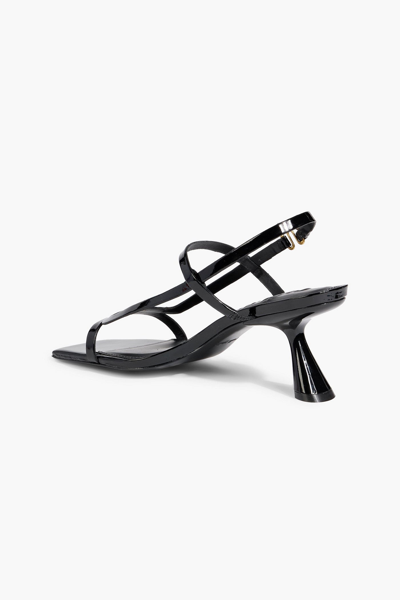Cult Gaia Reina Patent-Leather Slingback Sandals Black Women's