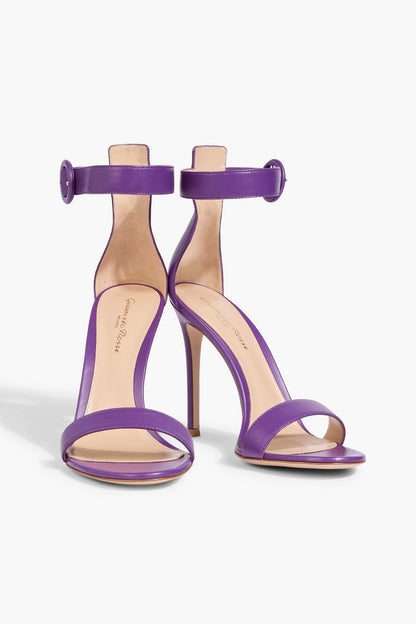 Gianvito Rossi Portofino 105 Leather Sandals Purple Women's