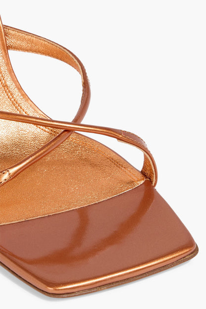 Amina Muaddi Adriana 95 Mirrored-Leather Mules Copper Women's