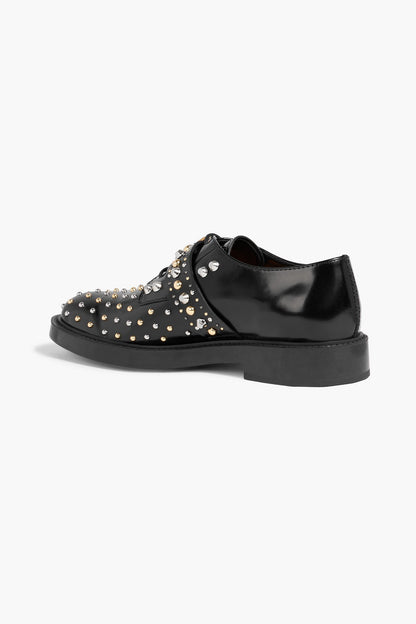 Tod's Studded Leather Brogues Black Women's