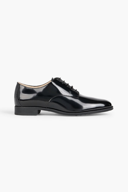 Tod's Glossed-Leather Brogues Black Women's
