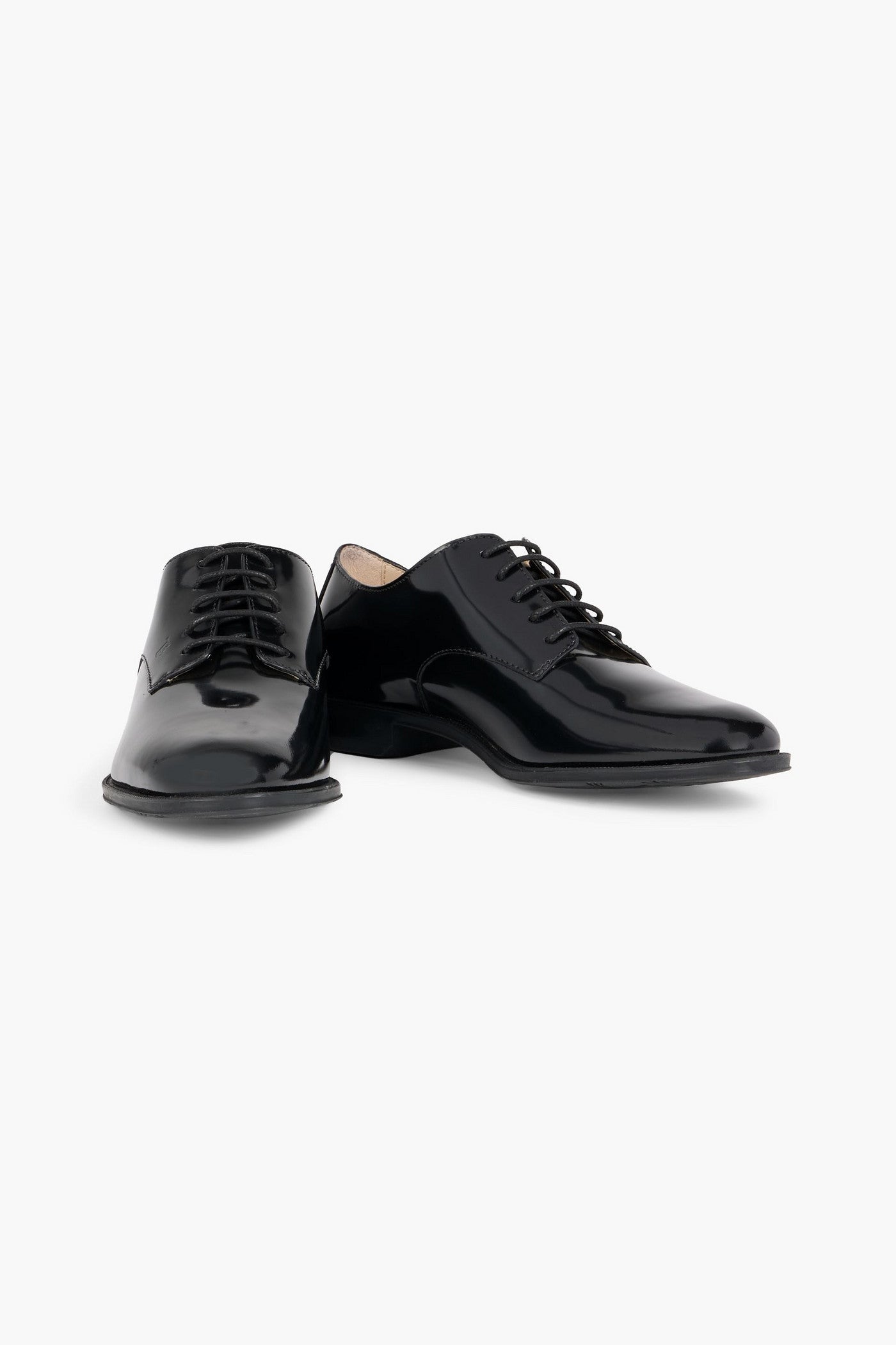 Tod's Glossed-Leather Brogues Black Women's