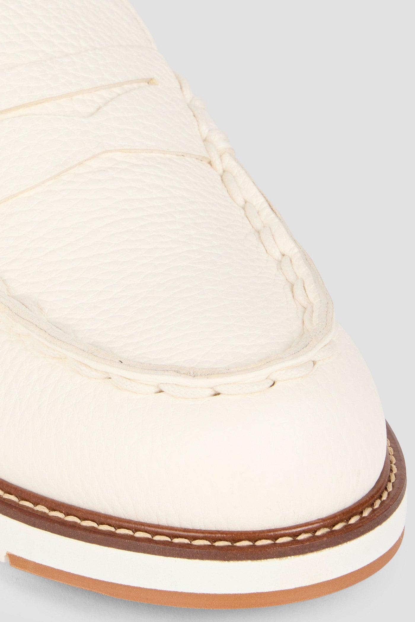 Tod's Pebbled-Leather Boat Shoes Ivory Women's