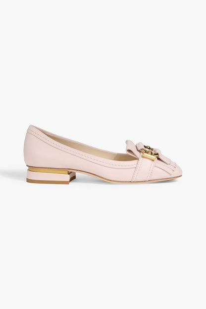 Tod's Fringed Leather Pumps Blush Women's