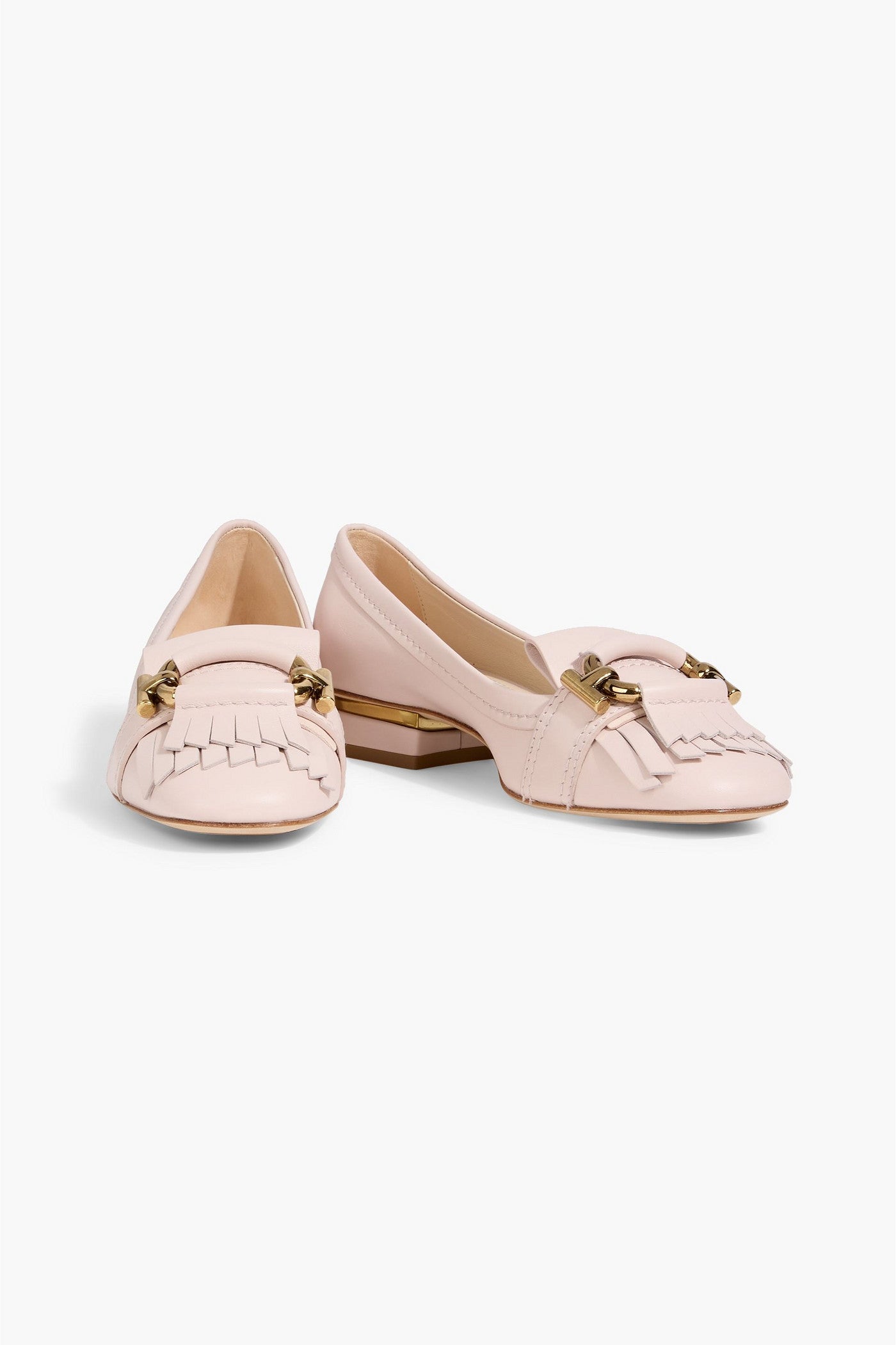 Tod's Fringed Leather Pumps Blush Women's