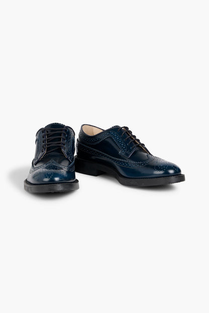 Tod's Perforated Leather Brogues Navy Women's