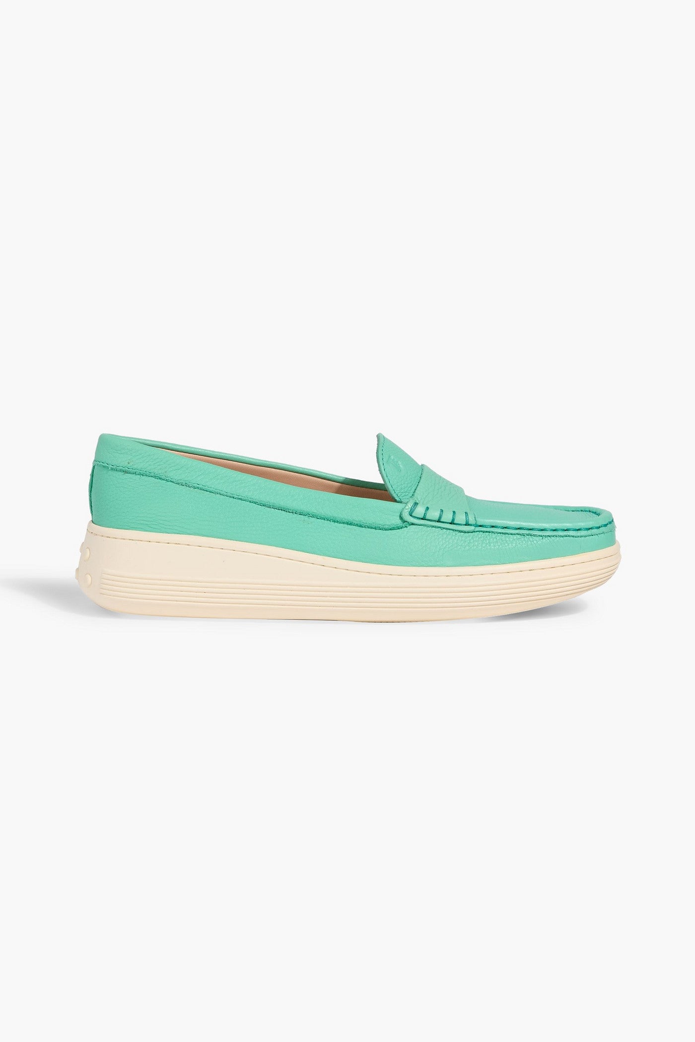 Tod's Pebbled-Leather Loafers Jade Women's