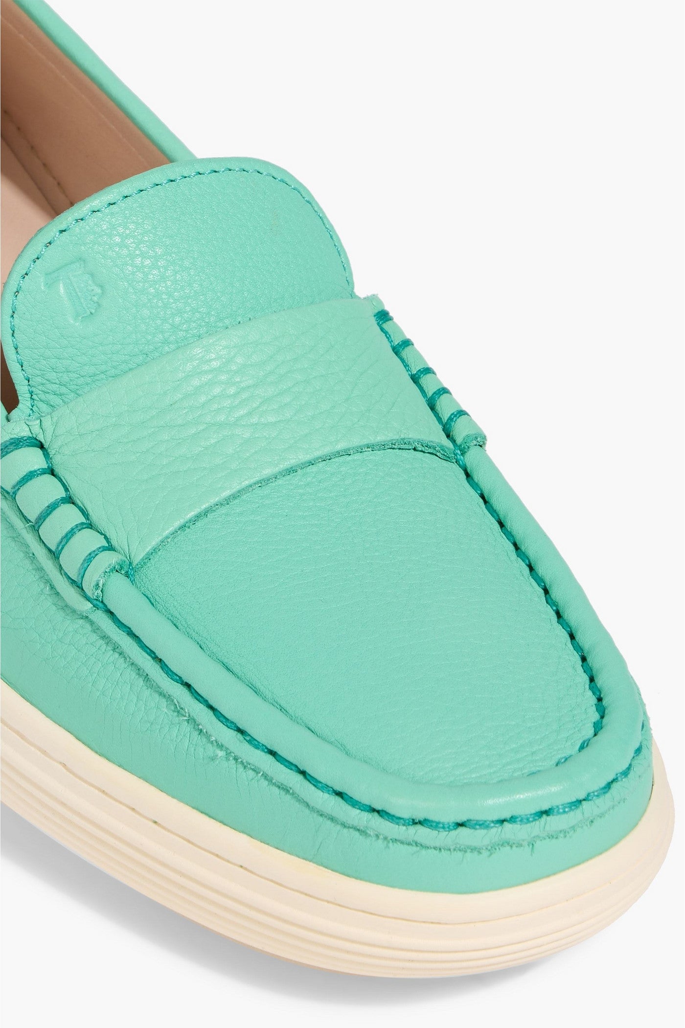 Tod's Pebbled-Leather Loafers Jade Women's
