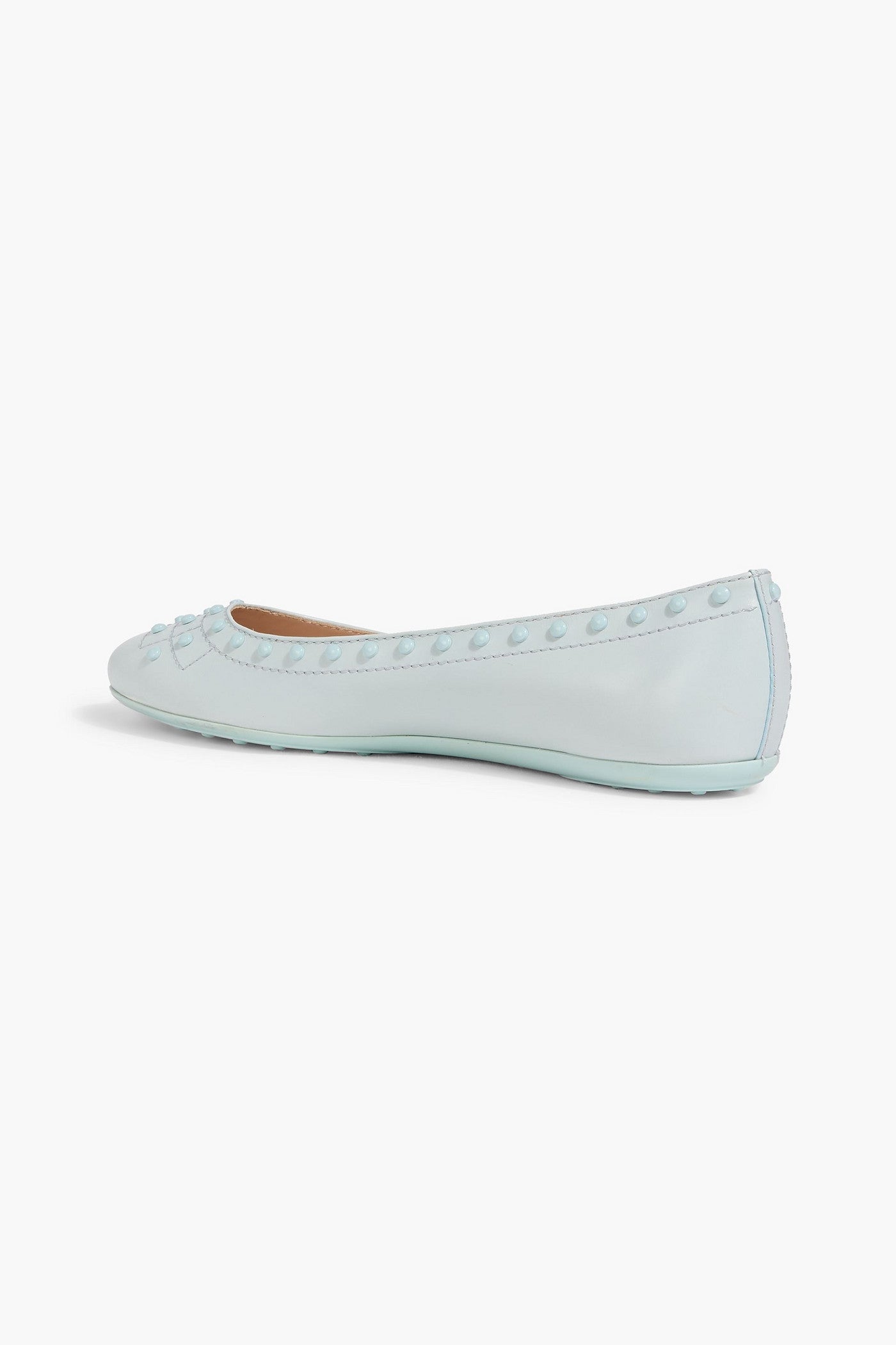 Tod's Studded Leather Ballet Flats Sky Blue Women's