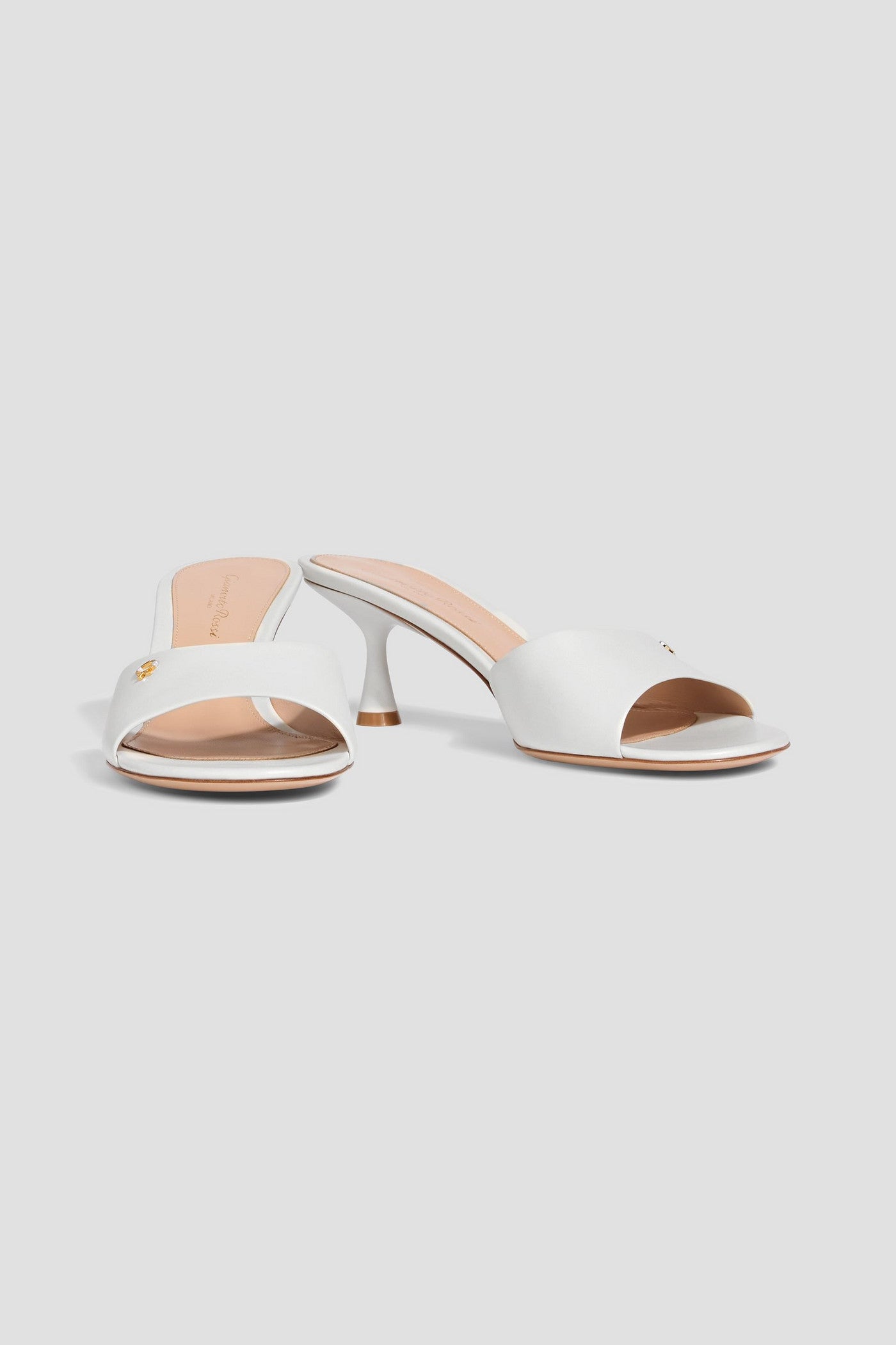 Gianvito Rossi Ascent 55 Leather Mules White Women's