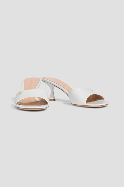 Gianvito Rossi Ascent 55 Leather Mules White Women's