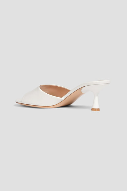 Gianvito Rossi Ascent 55 Leather Mules White Women's