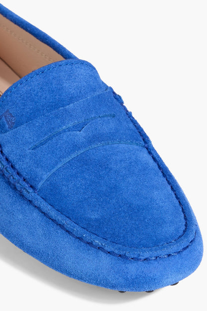 Tod's Gommino Suede Loafers Bright Blue Women's