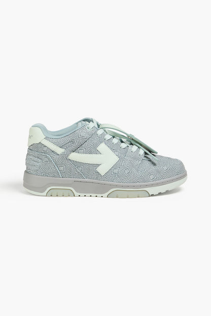 Off-White Out Of Office Textured-Suede Sneakers Mint