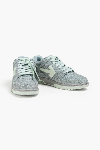 Off-White Out Of Office Textured-Suede Sneakers Mint