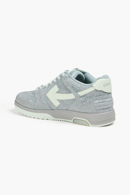 Off-White Out Of Office Textured-Suede Sneakers Mint