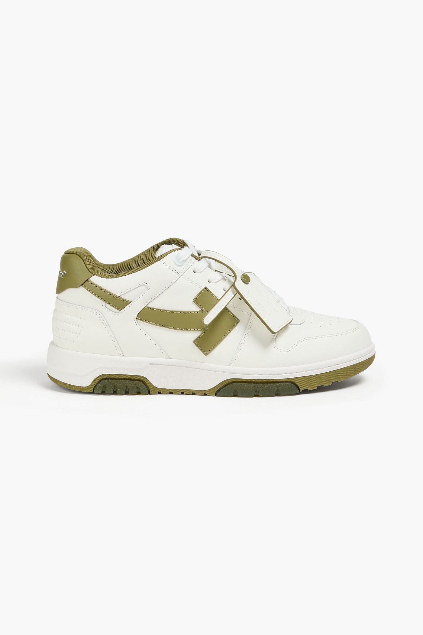 Off-White Out Of Office Leather Sneakers Army Green