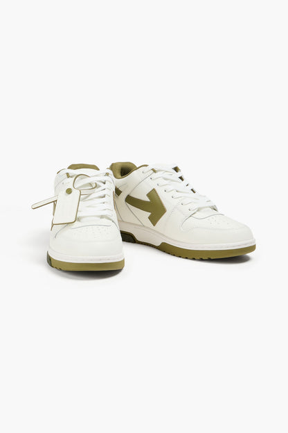 Off-White Out Of Office Leather Sneakers Army Green