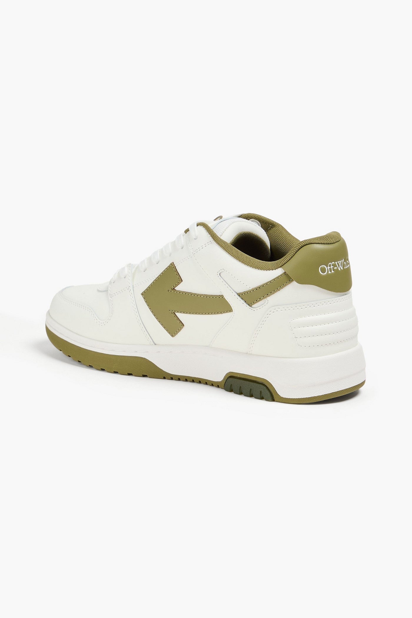 Off-White Out Of Office Leather Sneakers Army Green