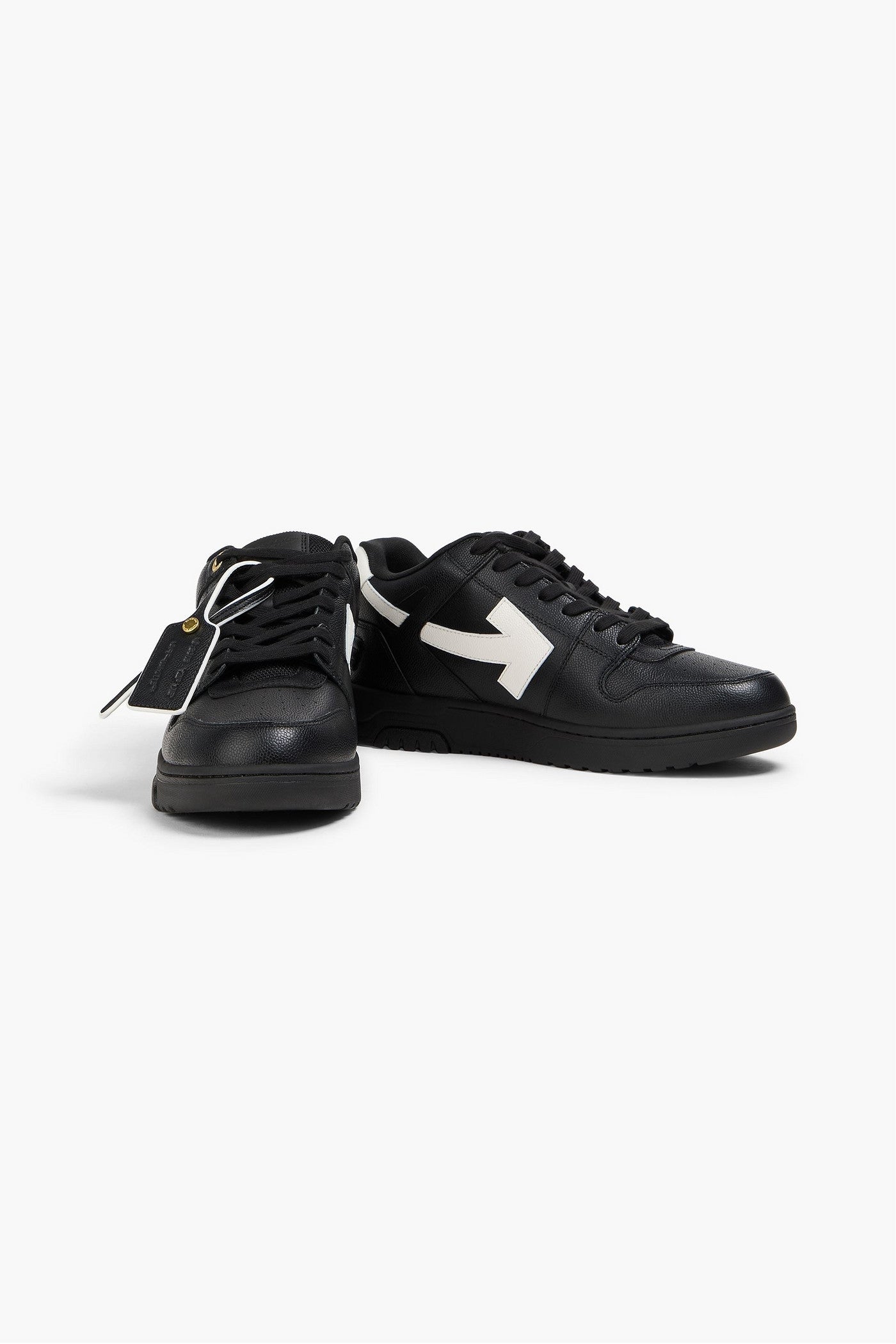 Off-White Out Of Office Pebbled-Leather Sneakers Black