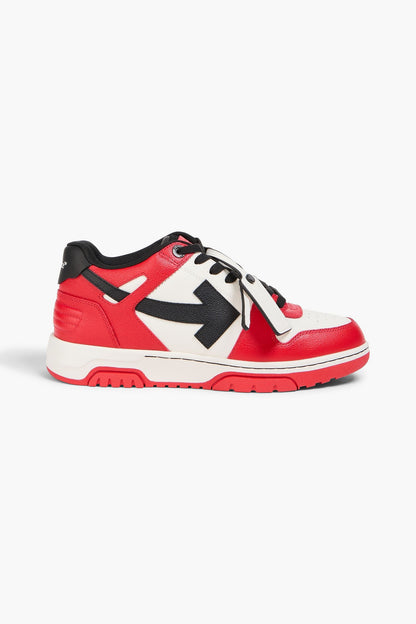 Off-White Out Of Office Pebbled-Leather Sneakers Red