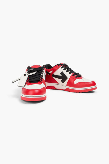 Off-White Out Of Office Pebbled-Leather Sneakers Red