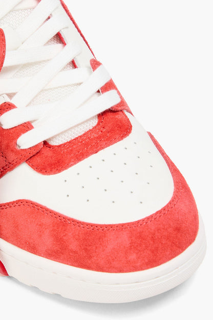Off-White Out Of Office Suede And Leather Sneakers Tomato Red