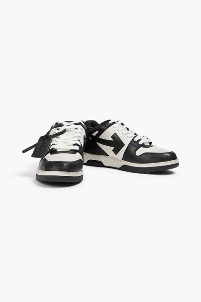 Off-White Out Of Office Distressed Leather Sneakers Black
