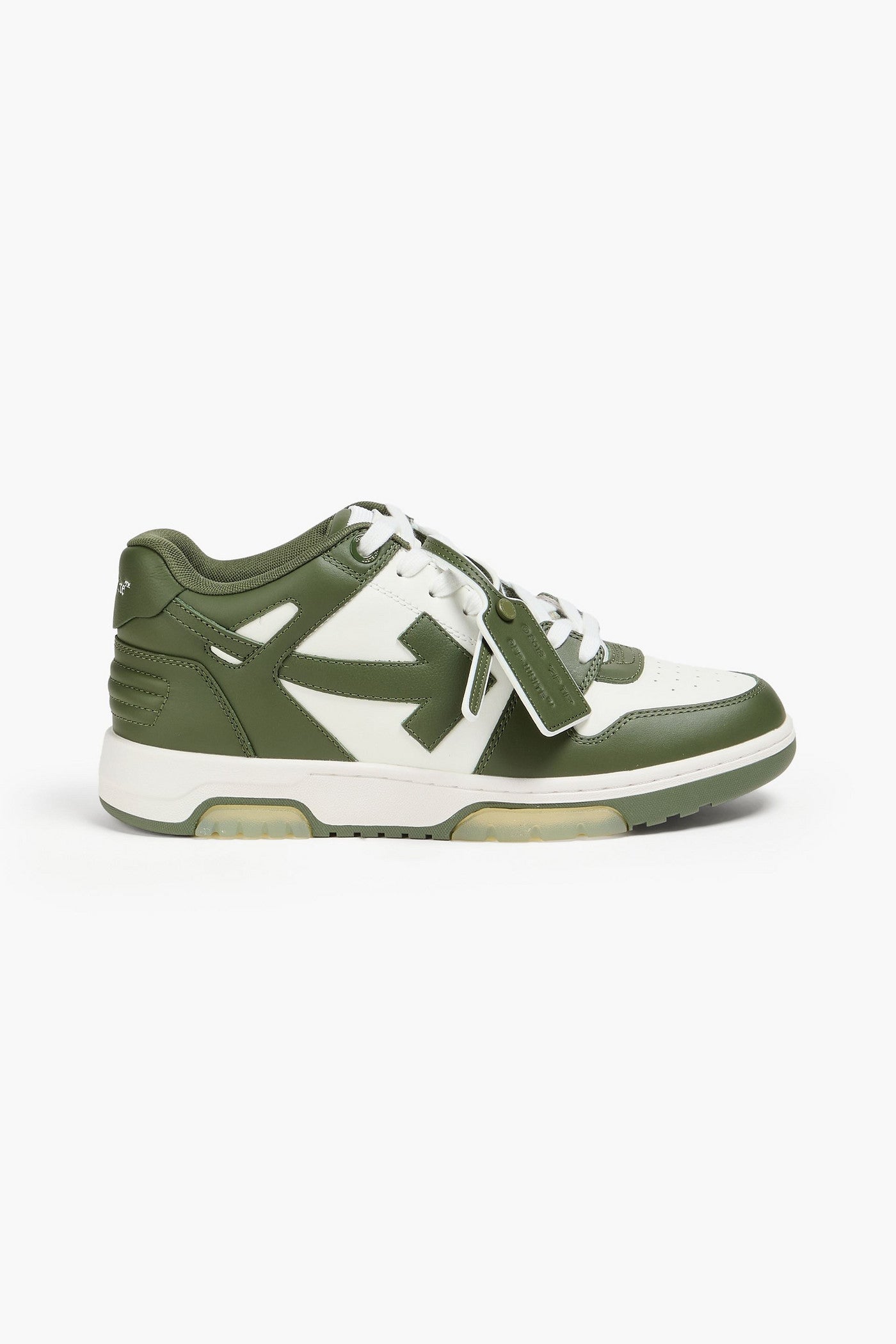 Off-White Out Of Office Leather Sneakers Army Green